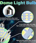 24 Pcs Interior LED Dome Lights For Cars 194 T10 DE3175 31mm 42mm Kit with aluminum alloy cover and SMD LED chips