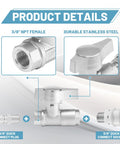 Product details of Beefy 3/8 Inch Quick Connect Ball Valve Kit for Pressure Washer Hose, stainless steel construction, leak proof design.