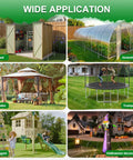 Wide application of Heavy Duty Shed Anchor Kit 30 Inch Ground Anchors Screw In 2 Pack with gazebo, greenhouse, and trampoline uses