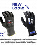 Graphene Cut Resistant Work Gloves ANSI A1 Lightweight Breathable Grip For Gardening, DIY, Mechanical And General Handling new and old design comparison
