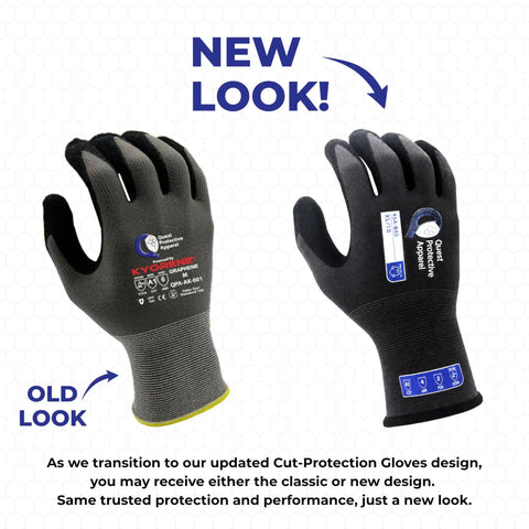 Graphene Cut Resistant Work Gloves ANSI A1 Lightweight Breathable Grip For Gardening, DIY, Mechanical And General Handling new and old design comparison