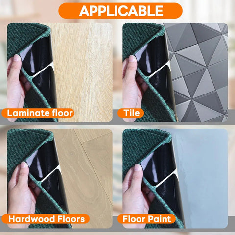Non Slip Rug Grippers Tape Pads For Hardwood Floors And Tile No Residue Reusable Corner Grippers Keep Rugs Flat 12 Pack