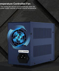 Pro Grade Bench Power Supply With Variable Output From 0 To 32 Volts And 0 To 10 Amps featuring temperature controlled fan