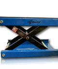 Wide Deck Motorcycle Lift Jack With Center Scissor Design For Bikes And ATVs Beefy Steel Hoist With Simple Crank Operation