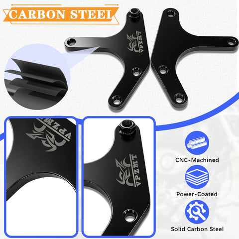 Level Your Trike With These Kickass 1.5 Inch Rear Suspension Lift Brackets For Harley Davidson Trikes in black carbon steel.