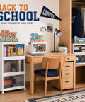 Heavy Duty 144Qt Storage Bins With Lids, Sweet 3 Pack Foldable Stackable Totes With Wheels in college storage setup.