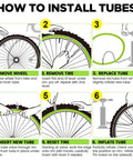 Instructions for installing Two Pack 700c Bike Tube With 48mm Schrader Valve For 700x35c To 700x43c Road Bikes Butyl Inner Tube