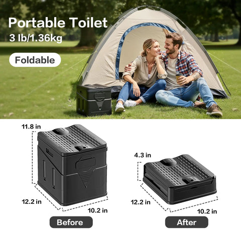 Compact Foldable Portable Camping Toilet With Heavy Duty Storage Bag Hassle Free Setup Built Tough For Road Trips Hiking Beach Campouts Rv Stops And Tailgating