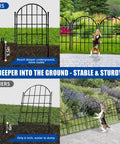 Comparison of 26 Pack Decorative Garden Fence 22 Inch By 28 Foot Arched No Dig Border Fence with rustproof metal stakes shown.