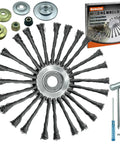 10 Inch Steel Wire Weed Wheel Brush Trimmer Head For Weed Eater And Weed Wacker Rotary Brush Cutter Head With Adapter Kit