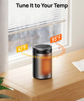 Indoor Portable Ceramic Space Heater With Thermostat Remote 1-12 Hour Timer Eco Mode 1500W PTC Fast Heating on a table