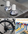 Fifty Pack White Rubber Screw Thread End Caps for Top Notch Floor Protection and Furniture Leg Safeguards, showing rubber caps on metal screws.