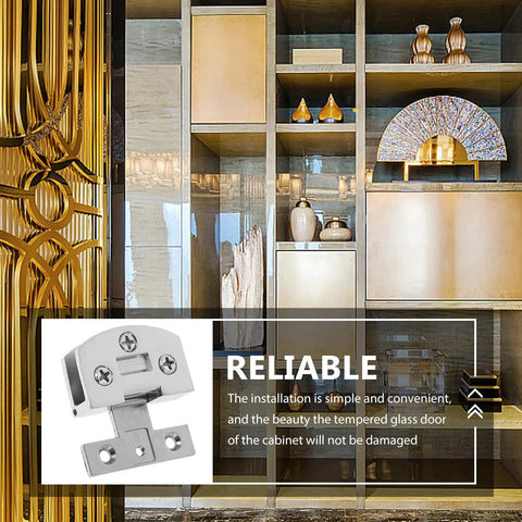 Heavy Duty No Drill Stainless Steel Glass Door Hinge With Adjustable Angle For Frameless Tempered Glass Doors And Display Cabinets Easy Install Smooth Operation Built To Last on glass cabinet door
