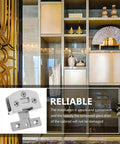 Heavy Duty Stainless Steel Glass Door Hinges With No Sweat Drill Free Mount For Tempered Glass Panels displayed on a modern cabinet backdrop.