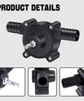 Badass Mini Drill Pump Adapter Hella Fast Fluid Transfer For Water Diesel Motor Oil Suction Extraction Tool Builds Tough Moves Liquids Rapidly Workshop Staple Premium Kit close-up of black pump with hoses and connector