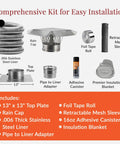 Heavy Duty Smooth Wall Flexible Chimney Liner Insert Kit With Premium Insulation 316 Stainless Steel For Fireplace Flue Vent components displayed