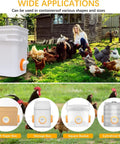 Orange 12 Pack Chicken Feeder Ports With Lids Drill Bit DIY Automatic Poultry Feeder Cups Kit For Barrels No Waste
