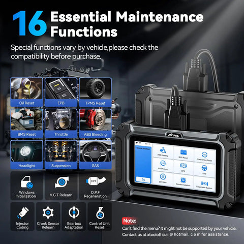 OBD2 Touchscreen All In One Diagnostic Scanner For Cars And Trucks With 16 Resets and maintenance functions display