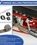 Beefed Up Performance 212 Exhaust Header Pipe Muffler Silencer Kit installed on red go-kart with clamps and heat wrap.