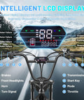 Intelligent LCD display of Fat Tire Electric Mountain Bike All Terrain E Bike With 1500W Peak Motor, showing diagnostics
