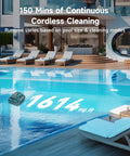 Cordless Robotic Pool Vac For Inground And Above Ground Pools With 4 In 1 Cleaning Smart Navigation in large pool setting