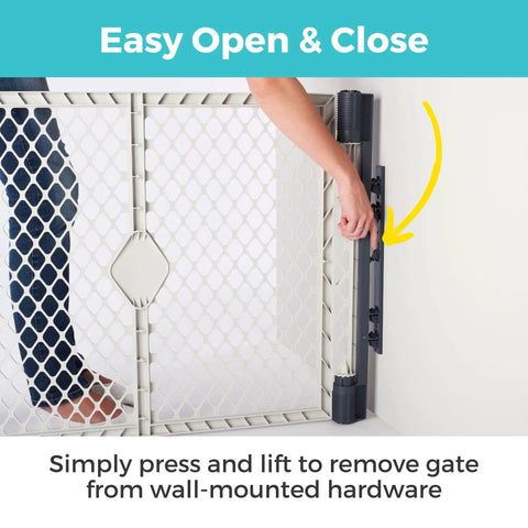 Two In One Superyard Duo Extra Wide Baby Gate And Play Yard with wall mount kit, hand opening gate latch