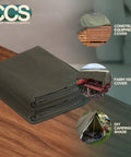 Waterproof Canvas Tarp Cover 21oz Heavy Duty Duck Cloth Waxed Tarpaulin With Rustproof Brass Grommets, folded on table