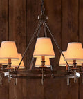 Set Of 6 Linen Drum Chandelier Lamp Shades For Ceiling Pendants, Clip On Hardback, glowing soft linen on chandelier