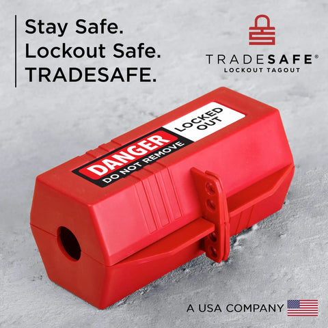 Heavy Duty 220 Volt Cord Lockout For Two Plugs Large Electrical Plug Lockout Device Industrial Grade Non Conductive Polypropylene OSHA Compliant Red Lockout Tool For Energy Isolation