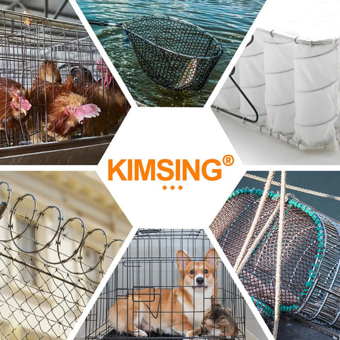 Various uses of 15 Gauge 3 Quarter Inch Crown Galvanized C Ring Staples for Hog Ring Tools in fencing and garden projects.