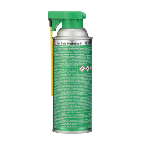 Side view of 11 oz can Food Grade Penetrating Oil for food processing equipment, rust prevention, safe on metal surfaces.