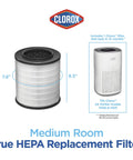 True HEPA Replacement Filter For Medium Room Air Purifier Up To 1000 Sq Ft, Captures 99.97 Percent Of Allergens Down To 0.1 Micron