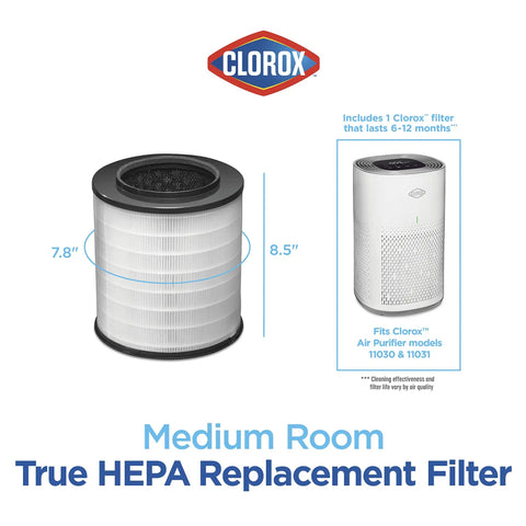 True HEPA Replacement Filter For Medium Room Air Purifier Up To 1000 Sq Ft, Captures 99.97 Percent Of Allergens Down To 0.1 Micron