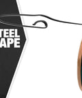 Solid 25 Foot Fish Tape With Beefy 1/8 Inch Tempered Spring Steel, flat steel tape, reel and handle design for electricians.