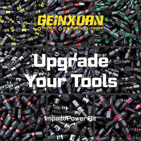 Collage of various colored screwdriver bits, includes 52 Piece Magnetic Phillips Screwdriver Bit Set for Impact Drivers With PH1 PH2 PH3 1 Inch 2 Inch 3 Inch and 6 Inch Bits Color Coded Base Includes 1 Piece Impact Bit Holder S2 Steel Cross Driver Bits Durable Magnetized Set.