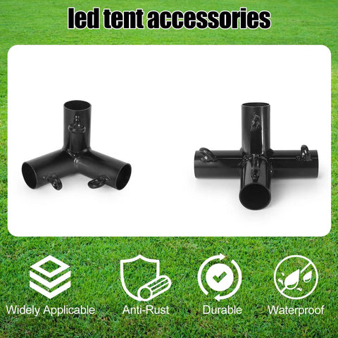 One And Three Eighths Inch Trapezoid Batting Cage Corner Kit For 1 Inch EMTs Fits 35 Foot And 55 Foot Frames Without Foot Pad, black connectors.
