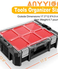 Six Tray Tool Box Organizer With Transparent Cover And Stackable Design, Detachable, Side Card Locks, Large Exterior 17.3 x 12.9 x 4.9 Inches
