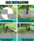 Installation steps for Interlocking Garden Edging Border Kit With Spikes, 20 Ft Of Durable Plastic Lawn Edging With Stone Texture