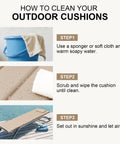 Steps to clean Chaise Lounge Cushion Outdoor Set Of 2 Foldable Waterproof Lounger Cushions with water and sunshine.