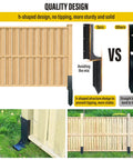 Heavy Duty Steel Fence Post Repair Kit with black powder coated finish shown securing wooden fence with H-shaped design.