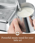Automatic Espresso Machine With Grinder And 20 Bar Pressure Serves Up Straight Fire Lattes And Cappuccinos For Your Home Barista Gear featuring a manual frother steam wand.