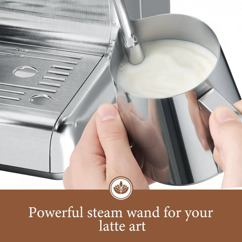 Automatic Espresso Machine With Grinder And 20 Bar Pressure Serves Up Straight Fire Lattes And Cappuccinos For Your Home Barista Gear featuring a manual frother steam wand.
