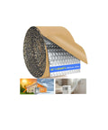 Self Adhesive Double Bubble Foil Insulation Tape 6 Inch By 26 Foot Reflective Roll for outdoor pipes and HVAC ducts shown in use