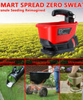 Front view of Electric Grass Seed Spreader For Milwaukee M18 18V Battery Power Handheld Granule Spreader for lawn care