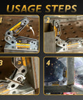 Beefy Adjustable Angle Welding Magnet 20 To 200 Degrees With 77 Lb Magnetic Pull in usage steps on metal surface