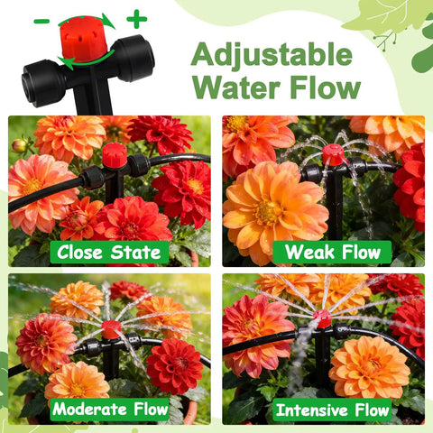 20 Quick Connect Drip Irrigation Emitters For One Quarter Inch Tubing Easy Install 360 Degree Adjustable Multi Stream Sprays display