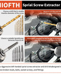 Diagram of 48 Piece Screw Extractor And Left Hand Drill Bit Set For Removing Damaged Frozen Rusted Rounded Off Bolts Nuts And Screws