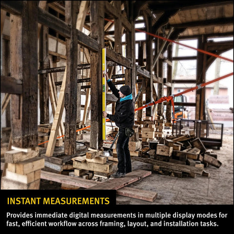 High Performance Digital Spirit Level With Crisp Illuminated Dual Screens And Beefy 48 Inch Hardcore Jobsite Beast Offering Solid IP67 Waterproof Dustproof Measurements For Every Crew