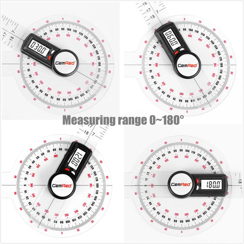 12 Inch Digital Goniometer For Joint Range Of Motion Measurement With Color Coded Buttons And Quick Zero Reset A Real Time Saver For Rehab Pros And Physical Therapy ROM Tracking, 180° view