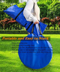 Person carrying blue bags from Budget Friendly All In One Dog Agility Training Set With Tunnel Weave Poles Hurdles 20 Piece Kit